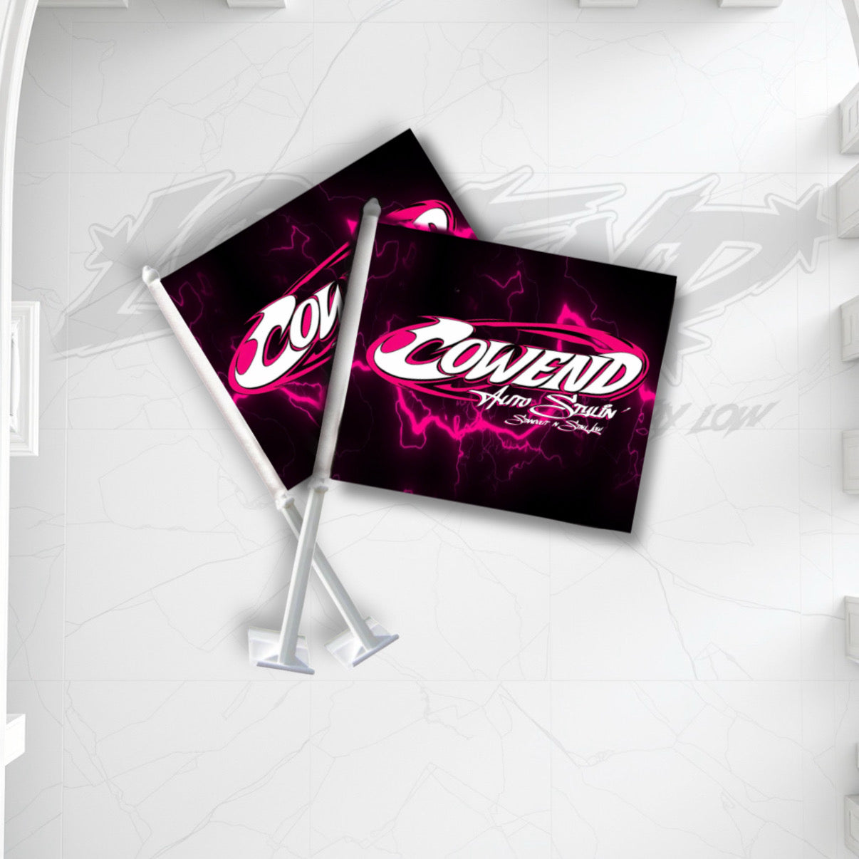 AUTOSTYLIN’ WINDOW FLAGS ( pair )